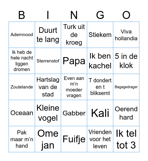 Hollandse bingo Card