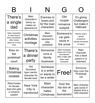 Pickleball Christmas Bingo Card