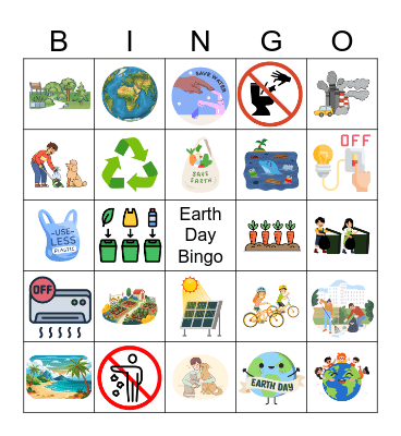 Earth Day Bingo Card
