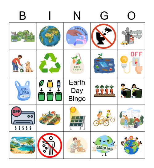 Earth Day Bingo Card