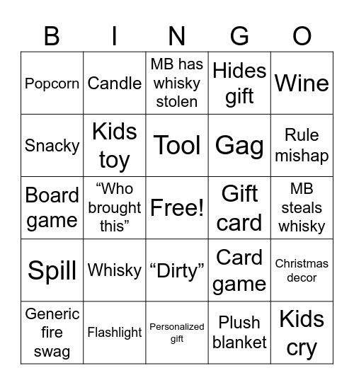 HOLIDAÉ GIFT EXCHANGE Bingo Card