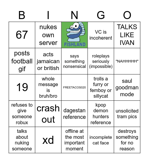 SIX SEVEN BINGO Card