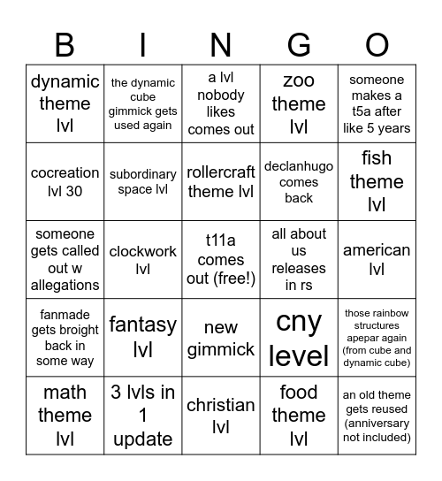 rolling sky & rl 2026 bingo Card