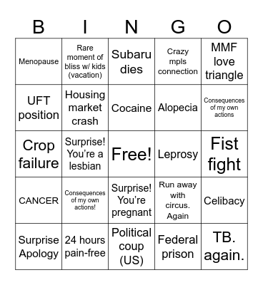 2026 Bingo Card Bingo Card