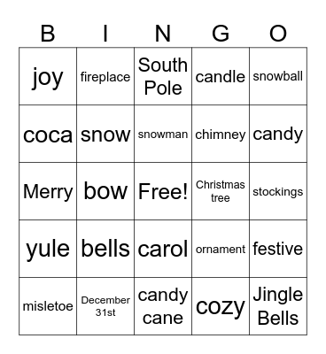 Christmas Bingo Card