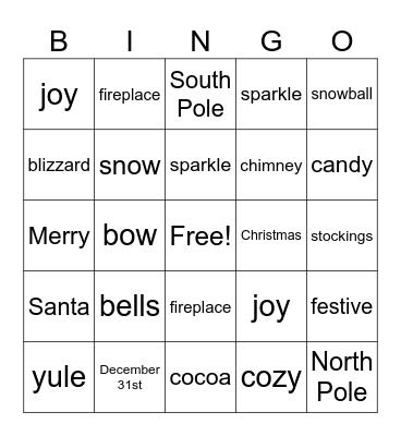 Christmas Bingo Card