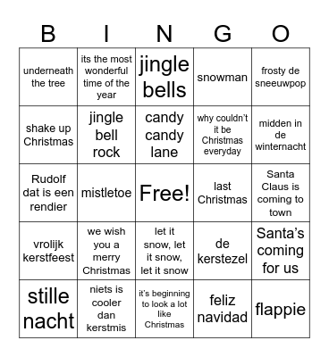 kerstbingo Card