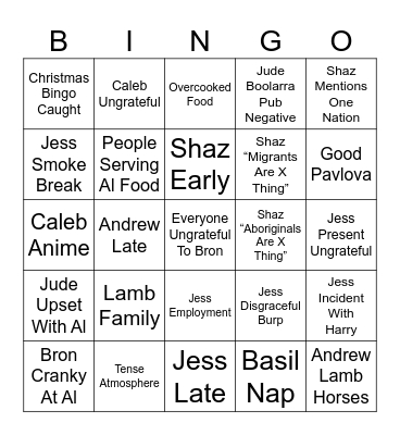 Christmas Bingo Card