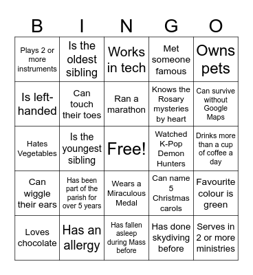 St Adrian Gathering Bingo Card