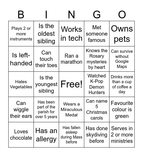 St Adrian Gathering Bingo Card