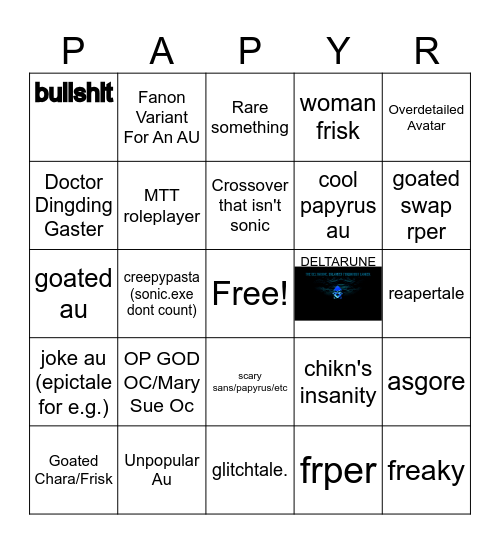 UNDERTALE: CROSSING TIMELINES BINGO Card