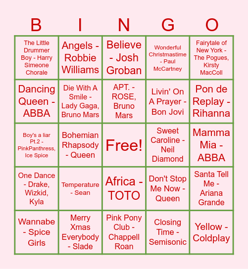 HOLIDAY BINGO Card