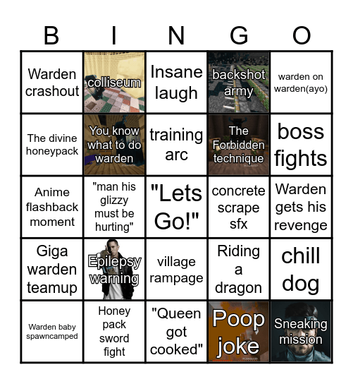 OOOH WARDEN! Bingo Card