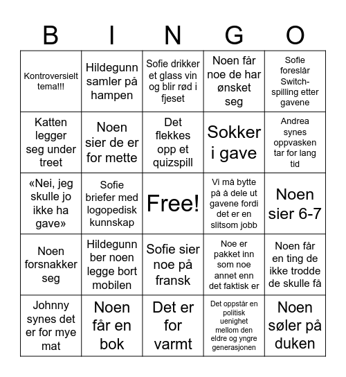 JULEBINGO Card
