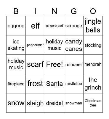 DECEMBER BINGO Card