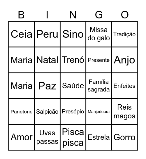 BINGO NATALINO Bingo Card