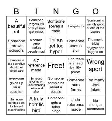 Birthday Bingo Card