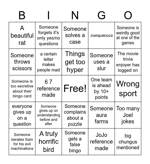 Birthday Bingo Card
