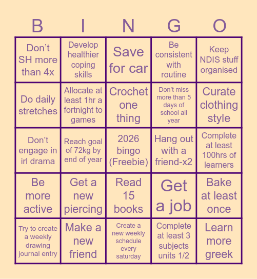 2026 Bingo Card