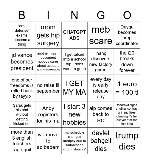 2026 Bingo Card