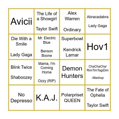 MUSIK-BINGO Card