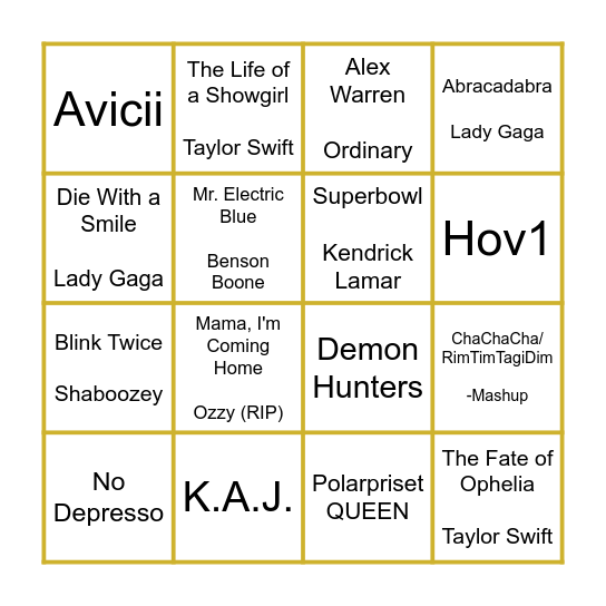 MUSIK-BINGO Card