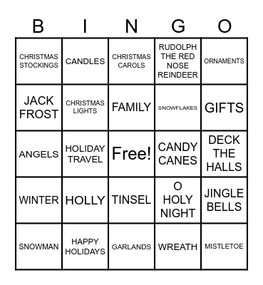 HOLIDAY BINGO Card