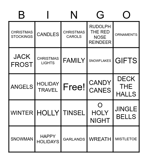 HOLIDAY BINGO Card