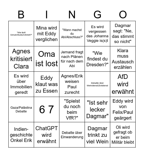Weihnachtsbingo 25 Bingo Card