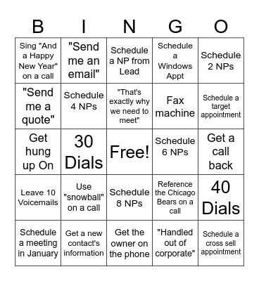 Phone Block Bingo Card