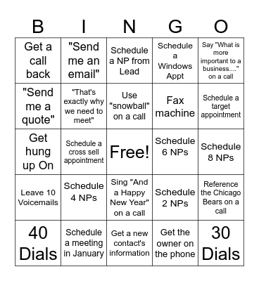 Phone Block Bingo Card