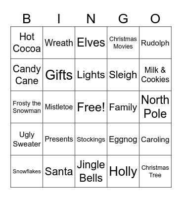 Holiday Bingo Card