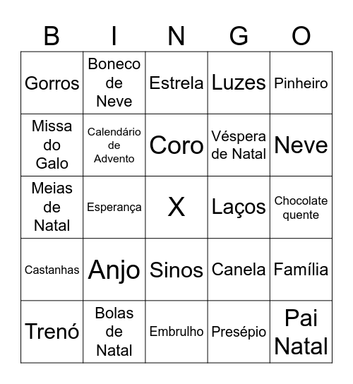 Bingo de Natal Bingo Card