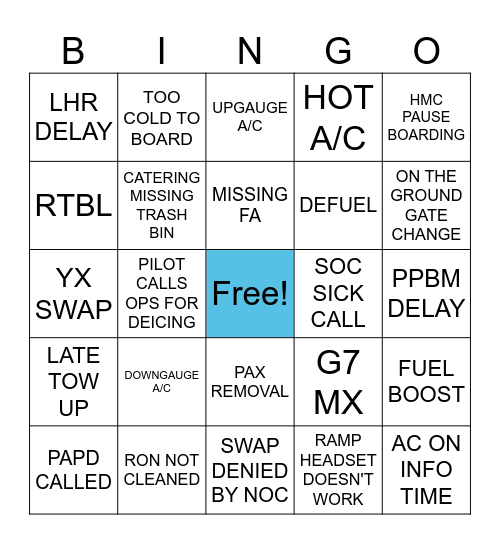 EWR SOC BINGO Card