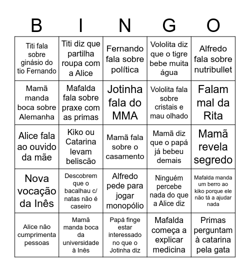 Bingo Natal Famalicão Bingo Card
