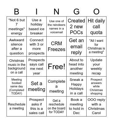 Christmas Bingo Card