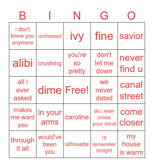 Sombrcord Bingo Card