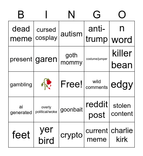 insta reels bingo Card