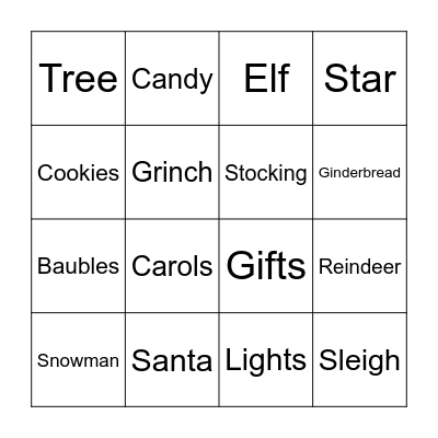Christmas BINGO Card