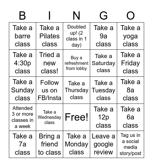 Show Up for 2026! Bingo Card