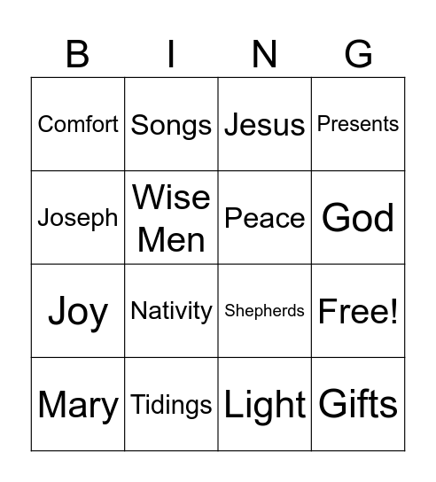 Sermon Bingo Card