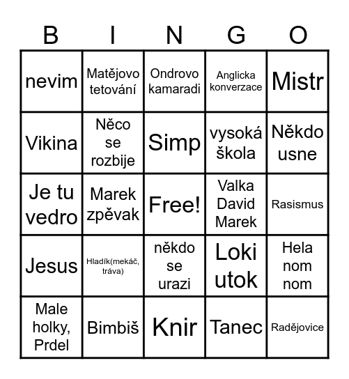 Silvestr speaciál Bingo Card