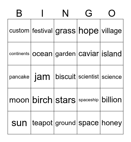 Bingo Card