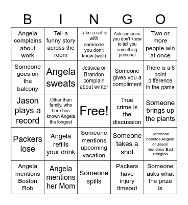 Personalized Bingo Card