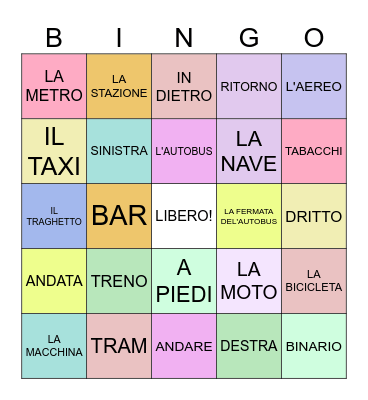 TRASPORTO Bingo Card