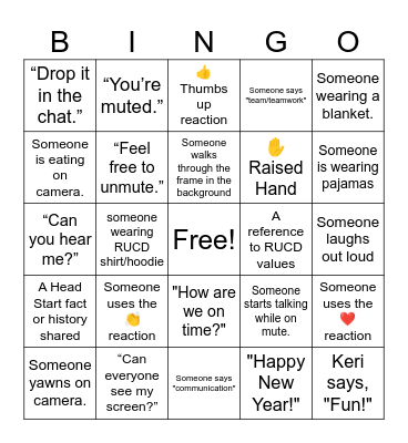 RUCD PD Day 2026 Bingo Card
