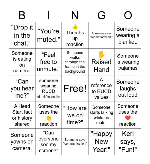 RUCD PD Day 2026 Bingo Card
