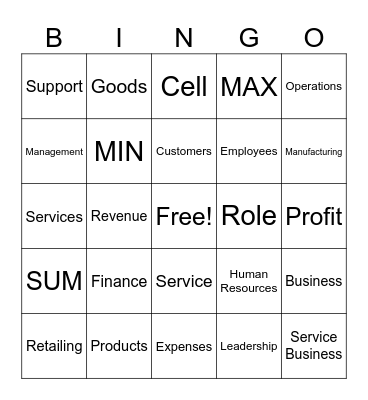 Business Bingo Card