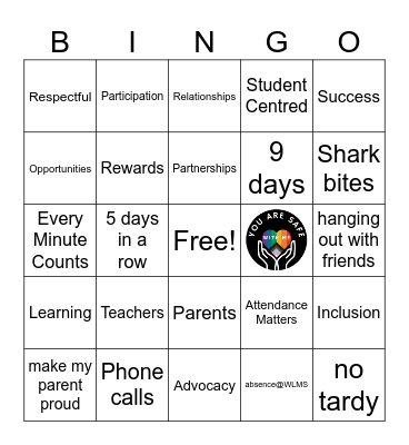 Attendance Bingo Card