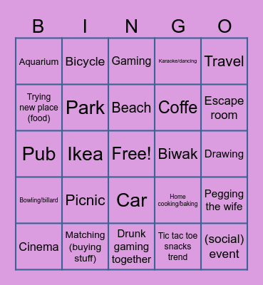Łuki and Karp dates 2026 Bingo Card